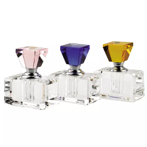 What materials are used for perfume spray bottle caps and why are they used